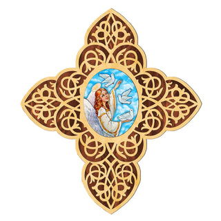 Guardian Angel Dove Filigree Wooden Cross by Museum Icons - Inspirational Icon Decor - 88491