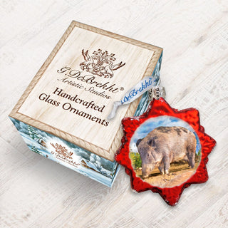 Wild Boar Mercury Glass Ornament by G. DeBrekht - Wildlife Holiday Decor - 775489