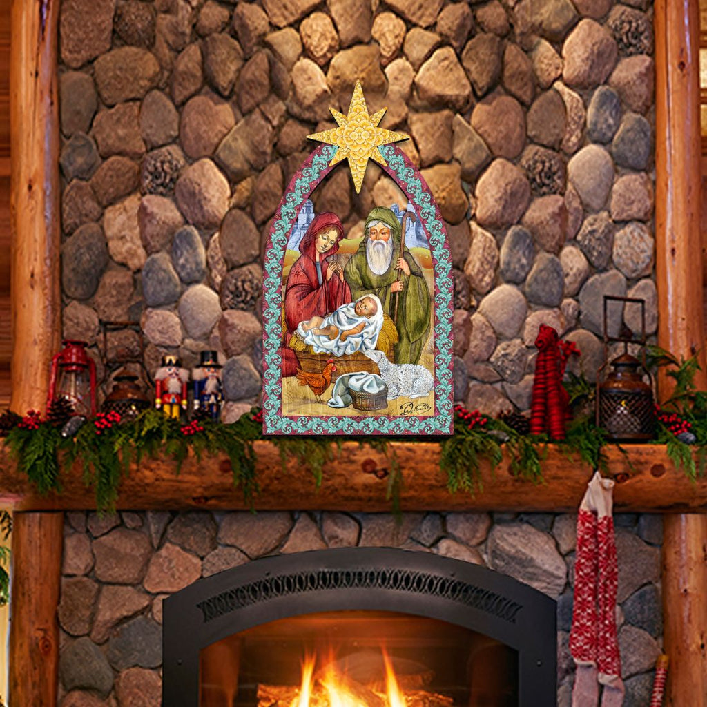 Nativity Manger Star Nativity Door Decor by G. DeBrekht - Nativity Holiday Decor - 8121301H