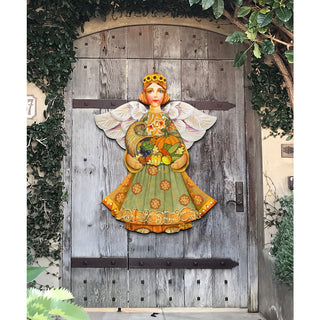 Fall Angel Thanksgiving Halloween Door Decor by G. DeBrekht - Thanksgiving Halloween Decor - 8155232H
