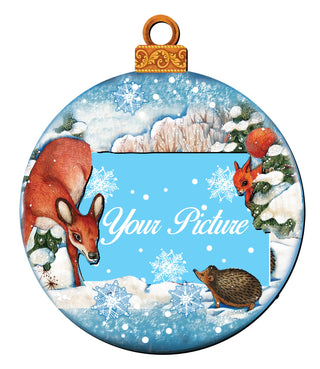 Christmas Ball Picture Frame Ornaments - Ornament for Photo - Christmas Santa Snowman Decor - 8173412PF