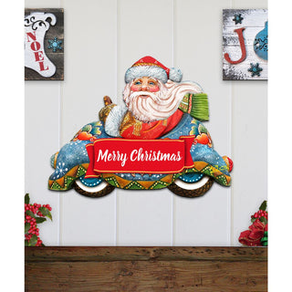 Merry Christmas Santa Door Decor by G. DeBrekht - Christmas Santa Snowman Decor - 8112045-2H