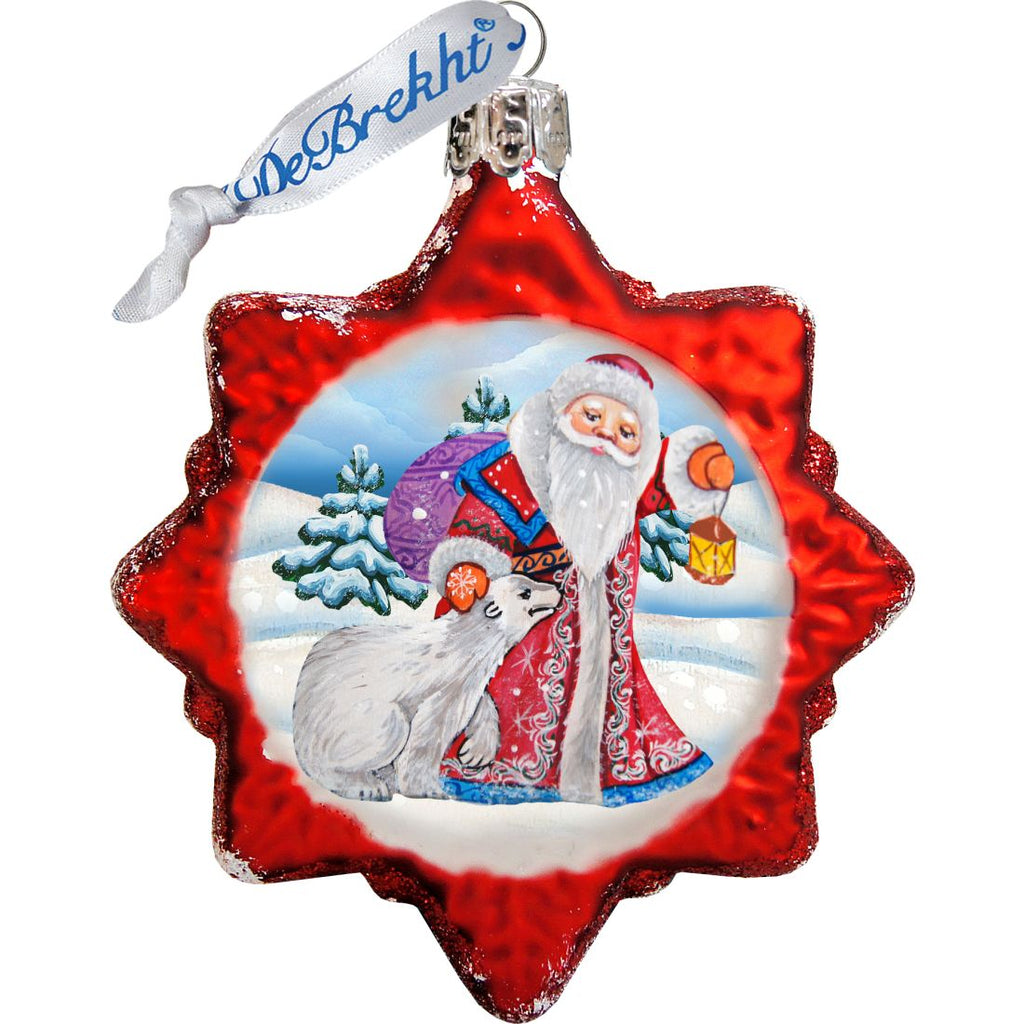 Santa Mercury Glass Ornaments Set of 3 by G. DeBrekht - Christmas Santa Snowman Decor - 770133S3