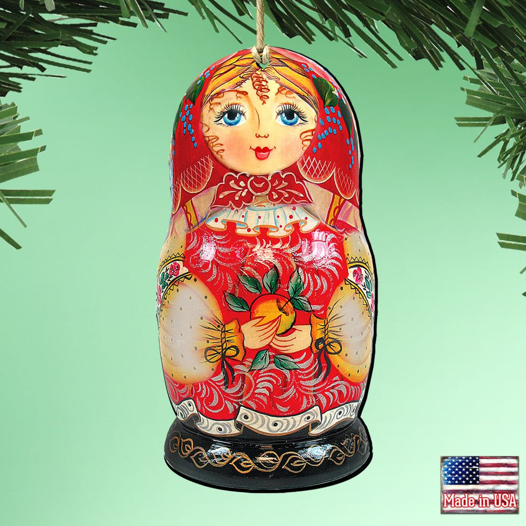 Nesting Doll Matreshka Wooden Ornaments by G. DeBrekht - Christmas Decor - 8115010