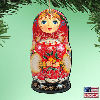 Nesting Doll Matreshka Wooden Ornaments by G. DeBrekht - Christmas Decor - 8115010