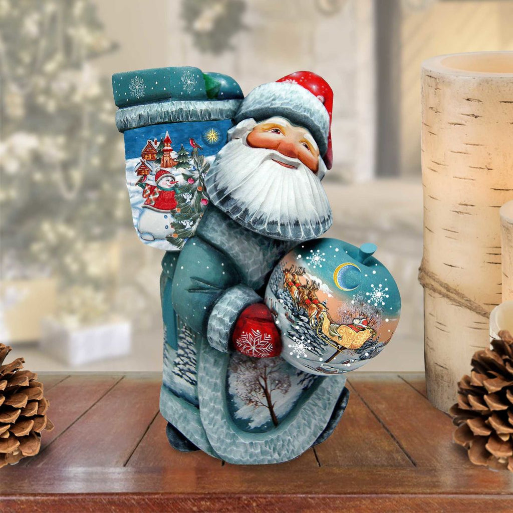 Christmas Ball Santa Hand-Painted WOODCARVED Masterpiece by G. DeBrekht - Christmas Decor - 821457