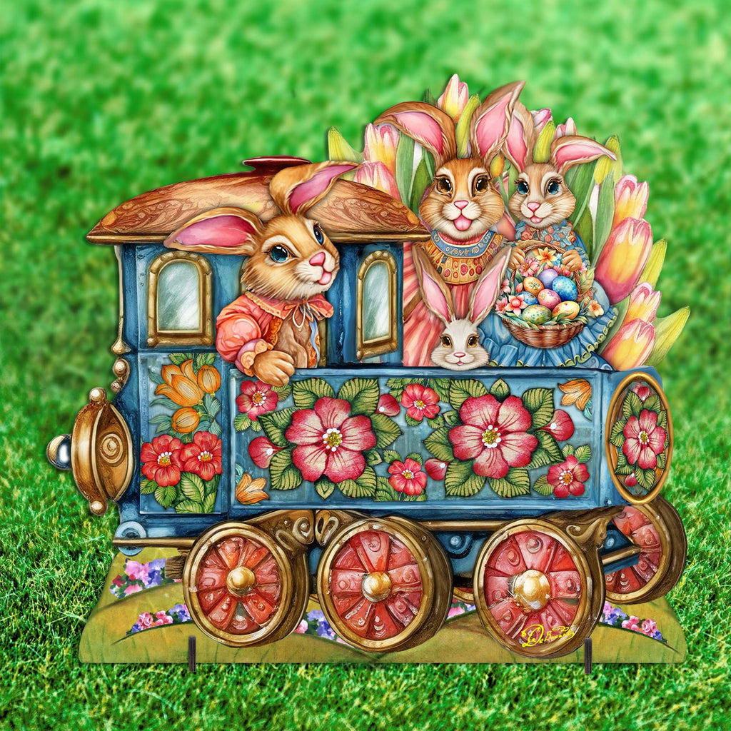 Easter Bunny Train Easter Lawn Decor by G. DeBrekht - Easter Spring Decor - 8652781F