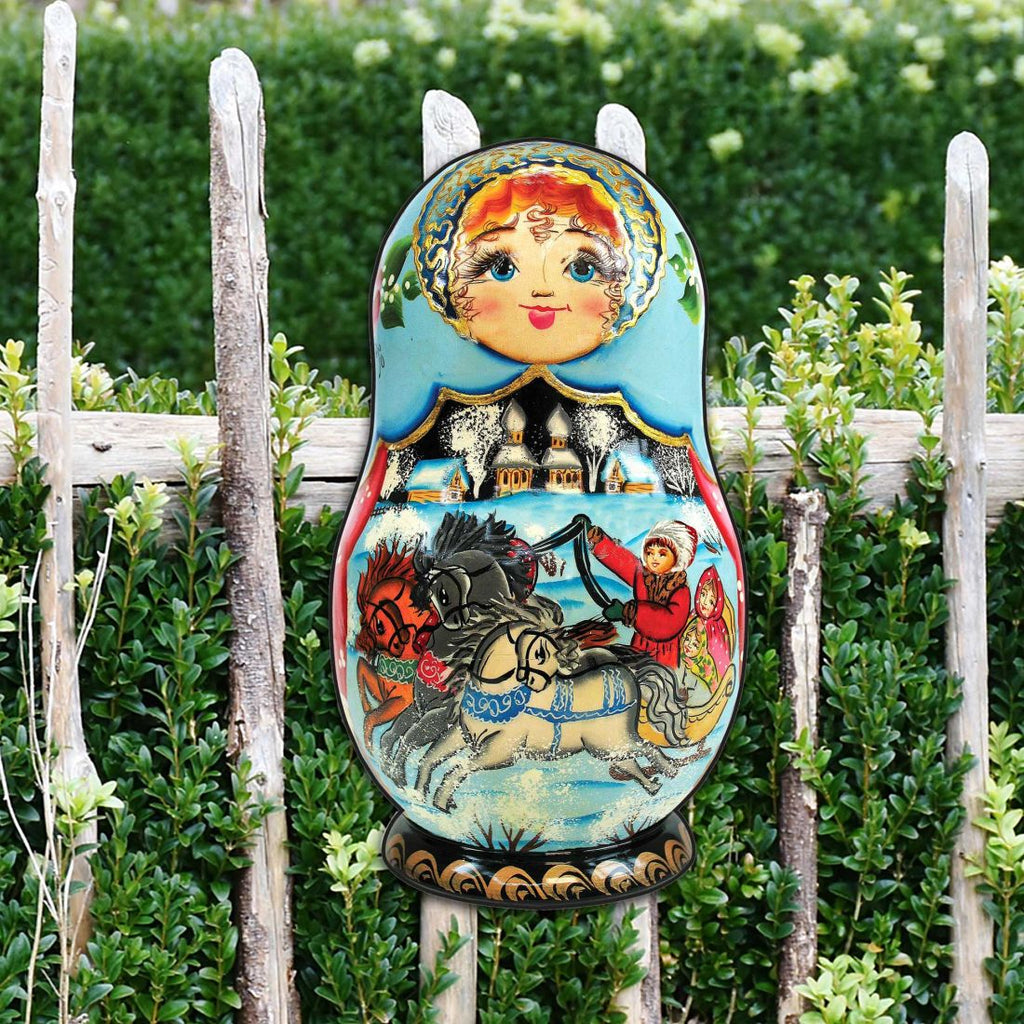 Troyka Horse Ride Nesting Doll Holiday Outdoor Decor Large Ornament by G. DeBrekht - Christmas Decor - 8115225M