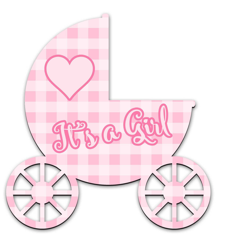 Its A Girl Wooden Ornaments Birthday Decor - Tree Ornament by G. DeBrekht - Christmas Decor - 8114045