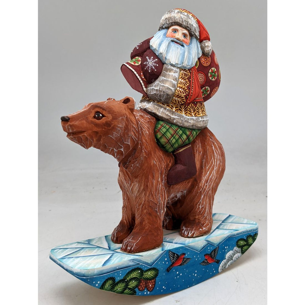Grizzly Bear Santa Hand-Painted WOODCARVED Masterpiece by G. DeBrekht - Wildlife Holiday Decor - 820022 *** PRE-ORDER - Handmade Just for You! ***