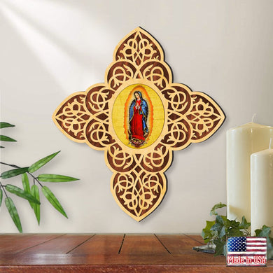 Lady of Guadalupe Filigree Wooden Cross by Museum Icons - Inspirational Icon Decor - 88432