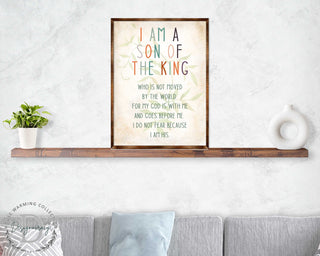 I Am a Son of the King - Wooden Religious art - Nursery wall art - Baby shower Gift - Contemporary decor - Religious wall art - 310341