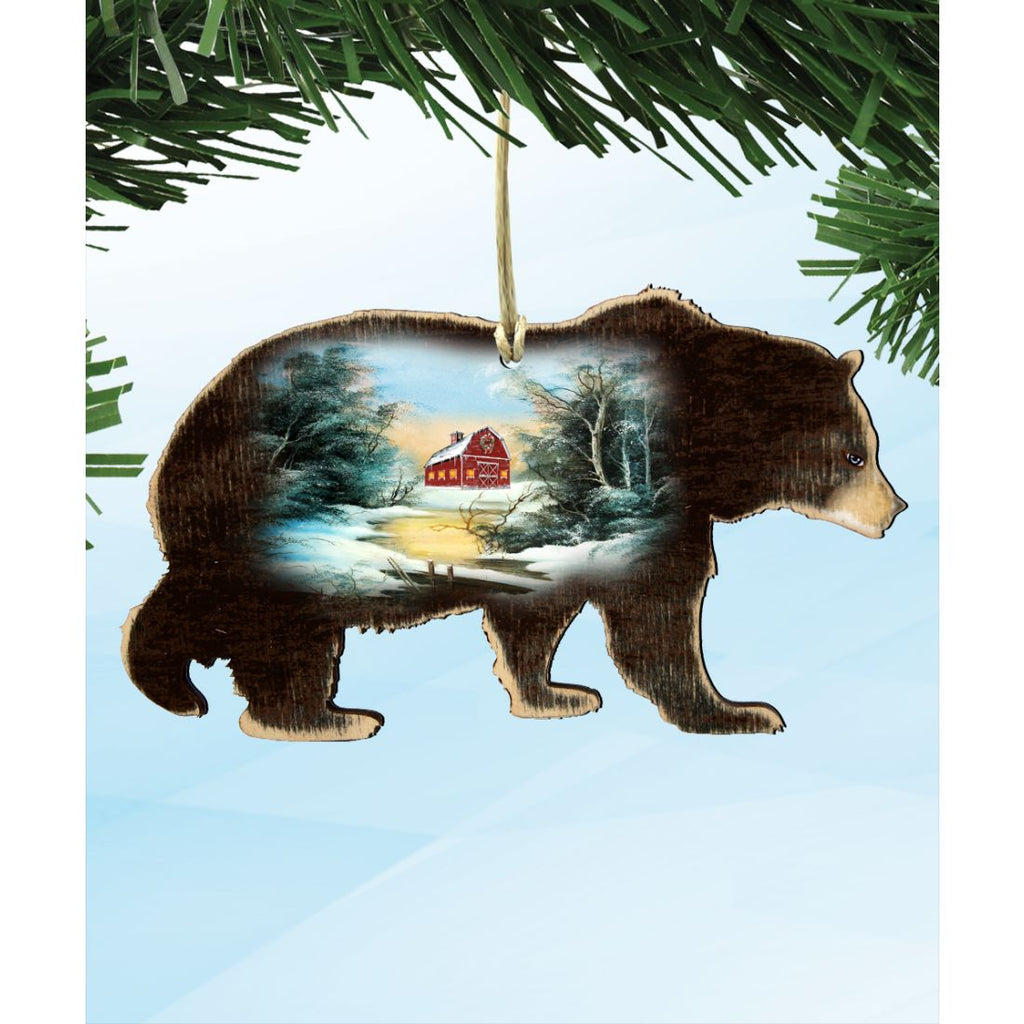 Black Bear Wooden Ornaments - Tree Ornament by G. DeBrekht - Wildlife Holiday Decor - 8198215-1