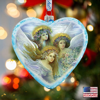 Three Angels Glass Ornament Limited Edition by Strelkina at G. DeBrekht - Nativity Holiday Decor - 738-083-ST