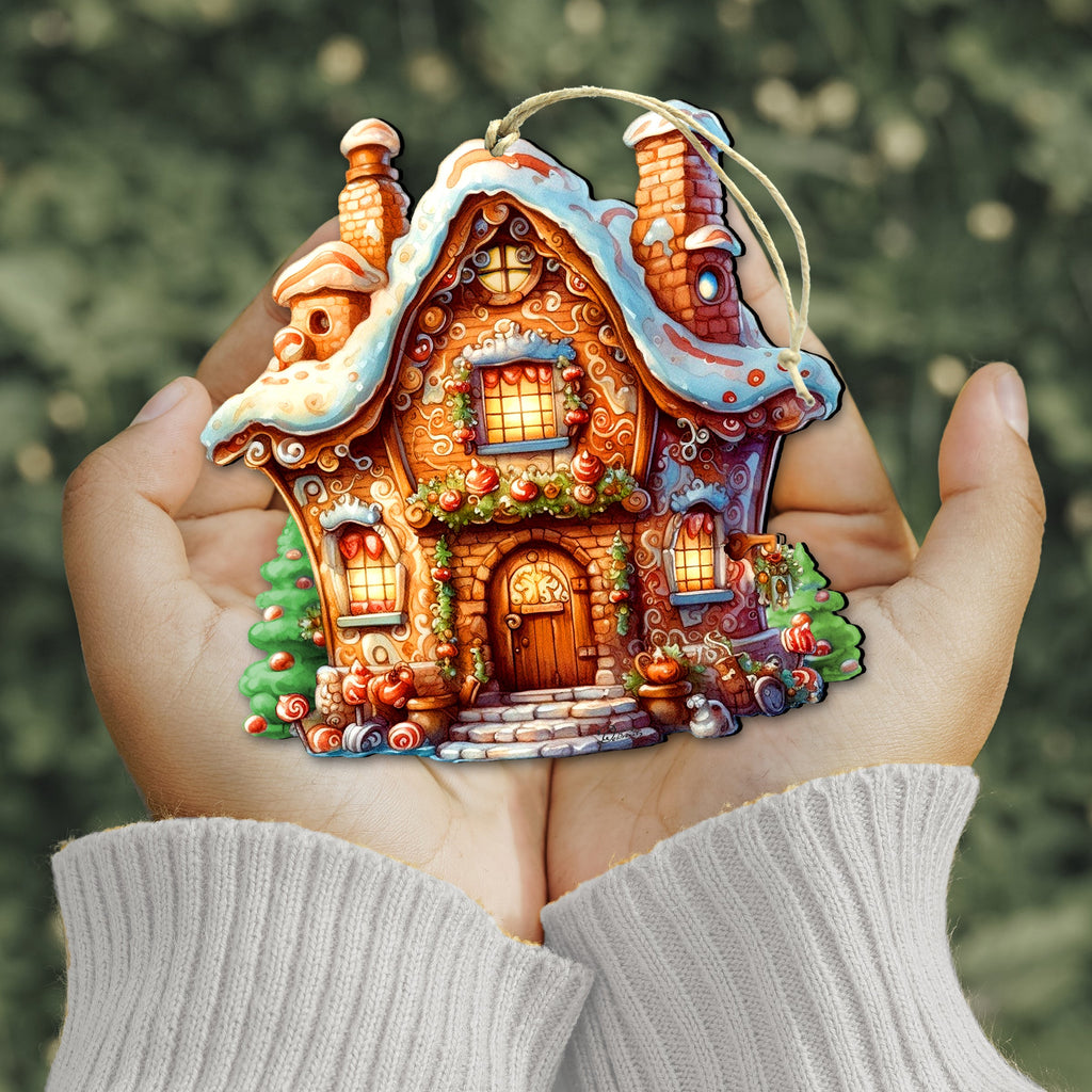 Fairy Tale Houses Wooden Ornaments Set of 3 by G. Debrekht - Christmas Decor - 8100191S3