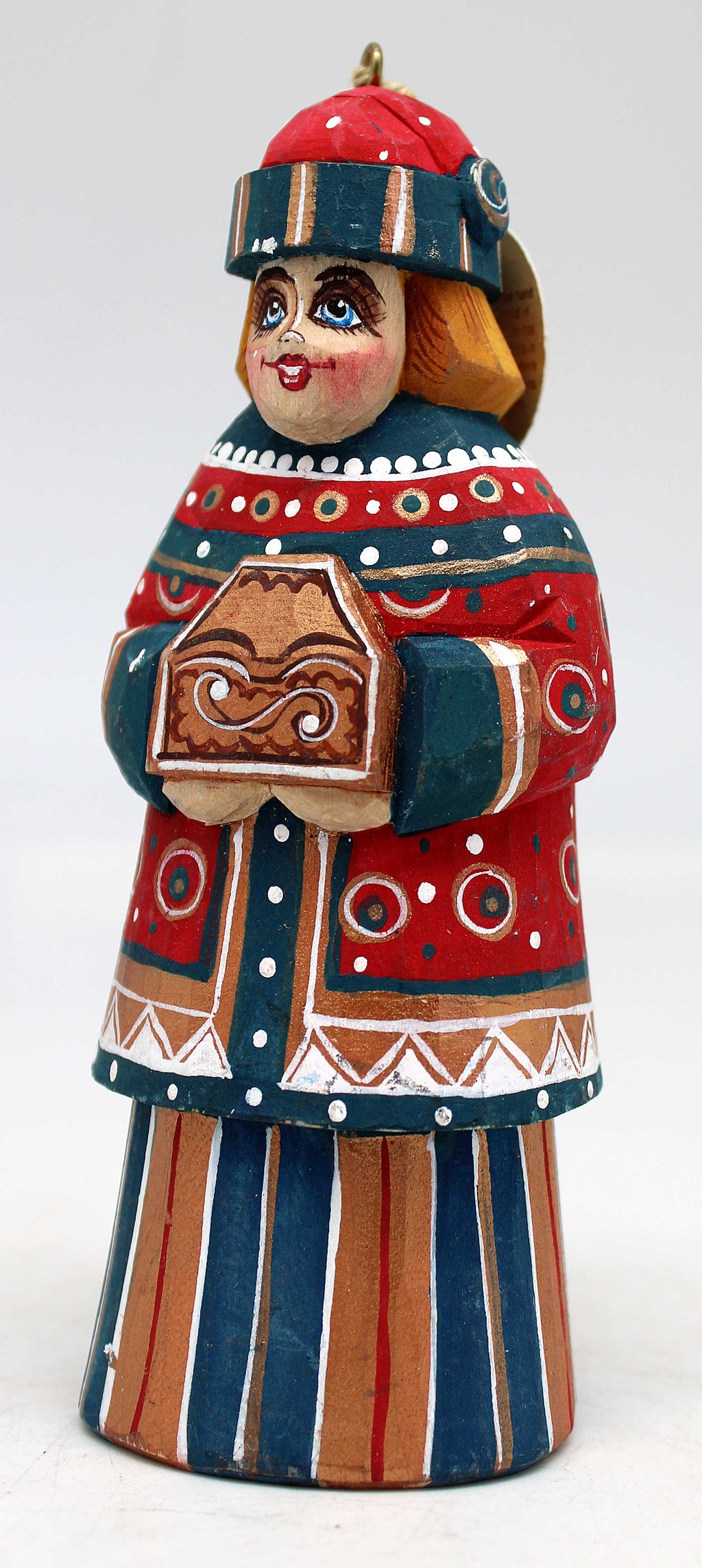 One-of-a-Kind Ornament WOODCARVED Handpainted Figurine 5.5