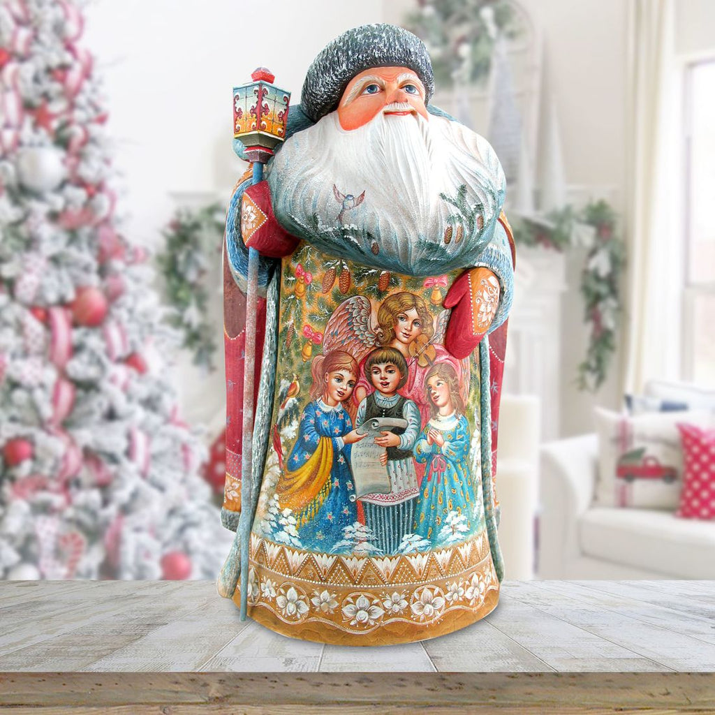 Christmas Carol Santa Hand-Painted WOODCARVED Masterpiece by G. DeBrekht - Nativity Holiday Decor - L2918132