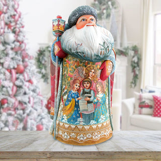 Christmas Carol Santa Hand-Painted WOODCARVED Masterpiece by G. DeBrekht - Nativity Holiday Decor - L2918132