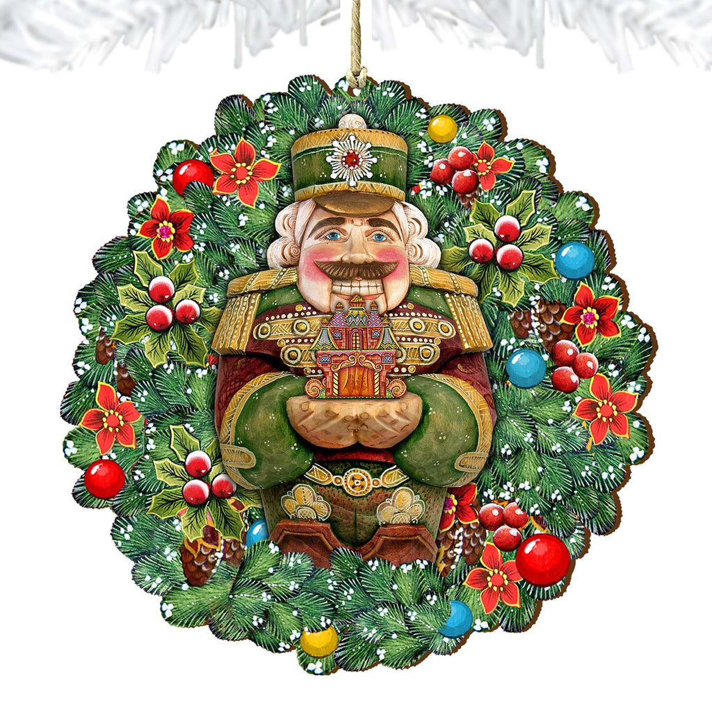 Nutcracker's Wreath Gift Wooden Ornaments by G. DeBrekht - Christmas Decor - 8185321