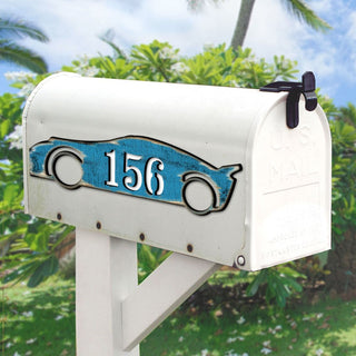 Sports Car Wooden Custom House Number Sign by G. DeBrekht - Love Family Kids Decor - Handcrafted Wooden Handcrafted Wooden Handcrafted Wooden Address Sign - MA98451