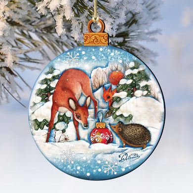 Forest Friends Ball Wooden Ornaments by G. DeBrekht - Wildlife Holiday Decor - 8173412