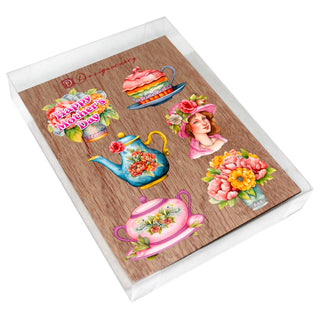 Happy Mother's Day Decorative Eco Wood Magnets Set of 6 by G. Debrekht - Family Love Decor - 8090059G-S6