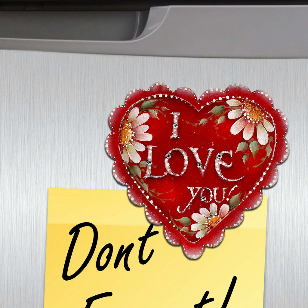 Hearts of Love Decorative Eco Wood Magnets Set of 6 - Family Love Decor - 8090128G-S6