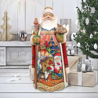 All Through the House Santa Hand-Painted WOODCARVED Masterpiece by G. DeBrekht - Christmas Decor - 215821