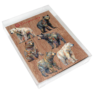 Bear Parade Decorative Eco Wood Magnets Set of 6 by G. Debrekht - Wildlife Decor - 8090106G-S6