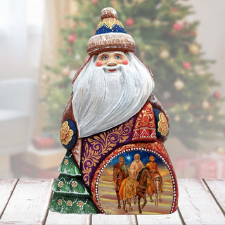 Three Kings Journey Santa Hand-Painted WOODCARVED Masterpiece Figurine by G. DeBrekht - Nativity Holiday Decor - 8206022