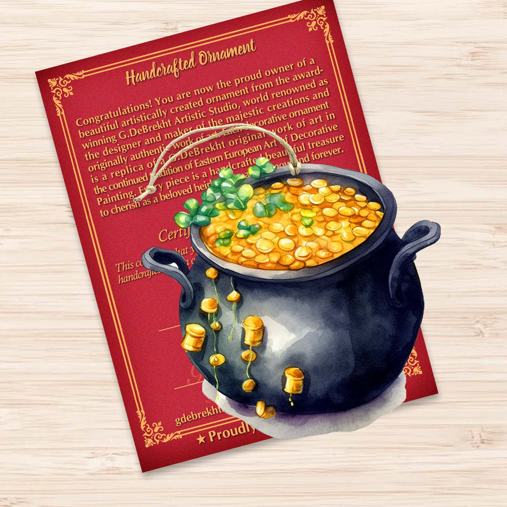 Irish Pot of Gold Wooden Ornaments by G. DeBrekht Easter Spring Decor - 8652776