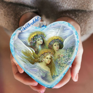 Three Angels Glass Ornament Limited Edition by Strelkina at G. DeBrekht - Nativity Holiday Decor - 738-083-ST