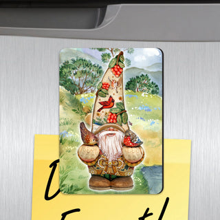 Autumn Gnome Refrigerator Eco Wood Magnets
