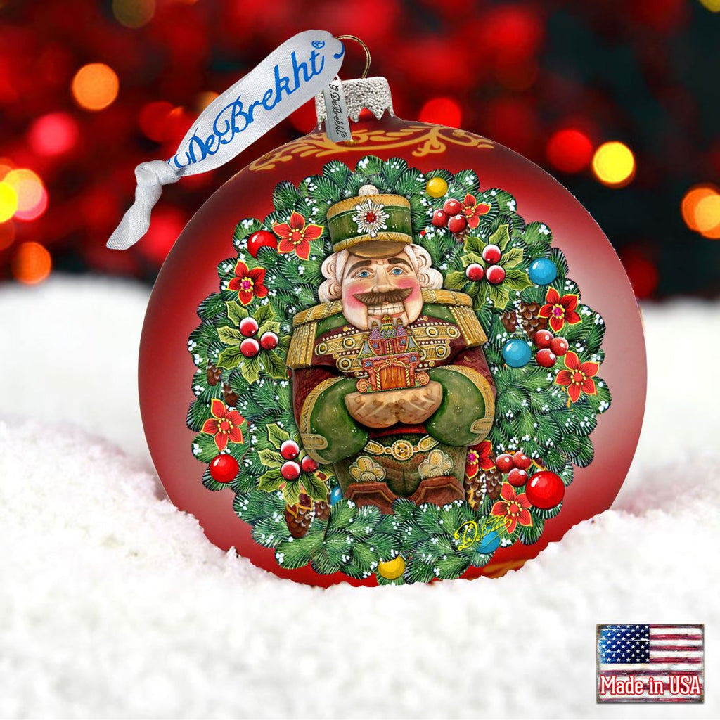 The Gift of Giving a Nutcracker Story Glass Ornament Limited Edition by G. DeBrekht - Christmas Santa Snowman Decor - 73907
