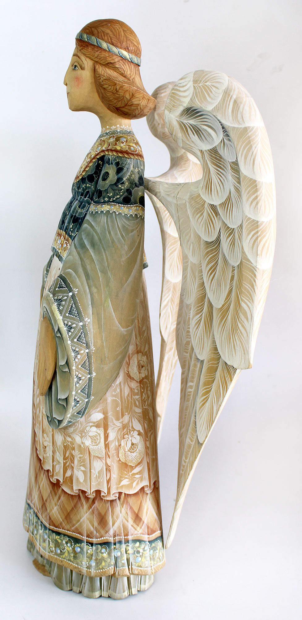 One-of-a-Kind Angel Hand-Painted WOODCARVED Hand Painted Figurine 20