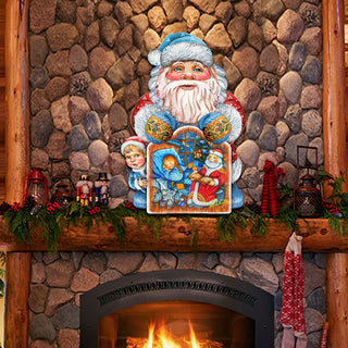 Christmas Night Christmas Door Decor by G. DeBrekht - Christmas Santa Snowman Decor - 8119173H
