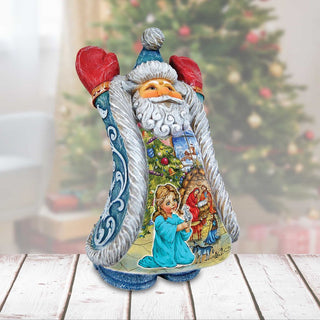 Christmas Night Greetings Santa Handcrafted Christmas Figurine - G. DeBrekht - Christmas Santa Snowman Decor - 531222