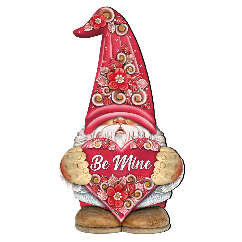 Be Mine Gnome Wooden Door Hanger Valentine Wall Art by G. DeBrekht - Love Family Kids Decor - 8611019H