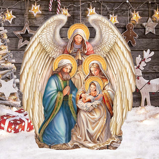 Nativity with Angel Outdoor Decor by G. Debrekht - Nativity Holiday Decor - 8611056F