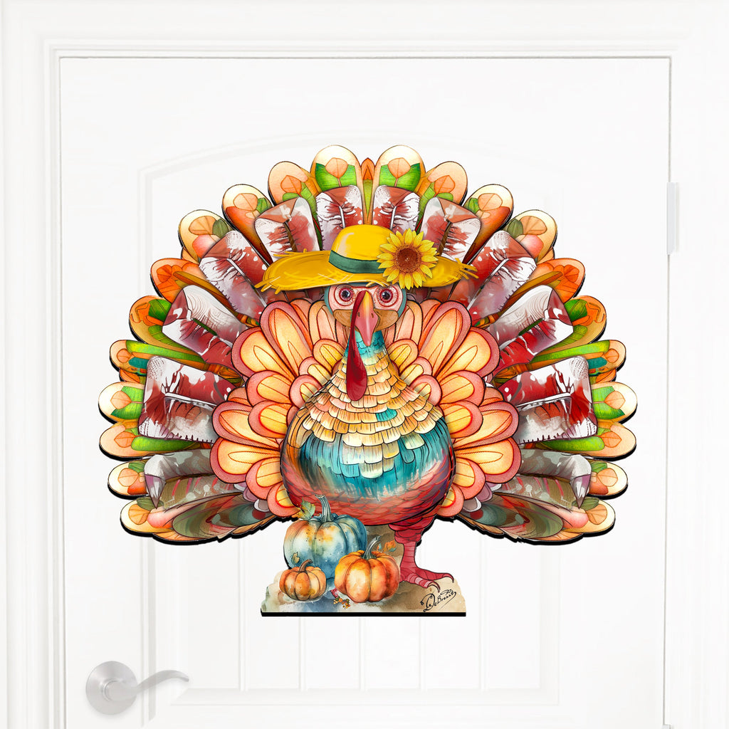 Thanksgiving Turkey Holiday Door Decor by G. Debrekht - Thanksgiving Halloween Decor - 8611055H