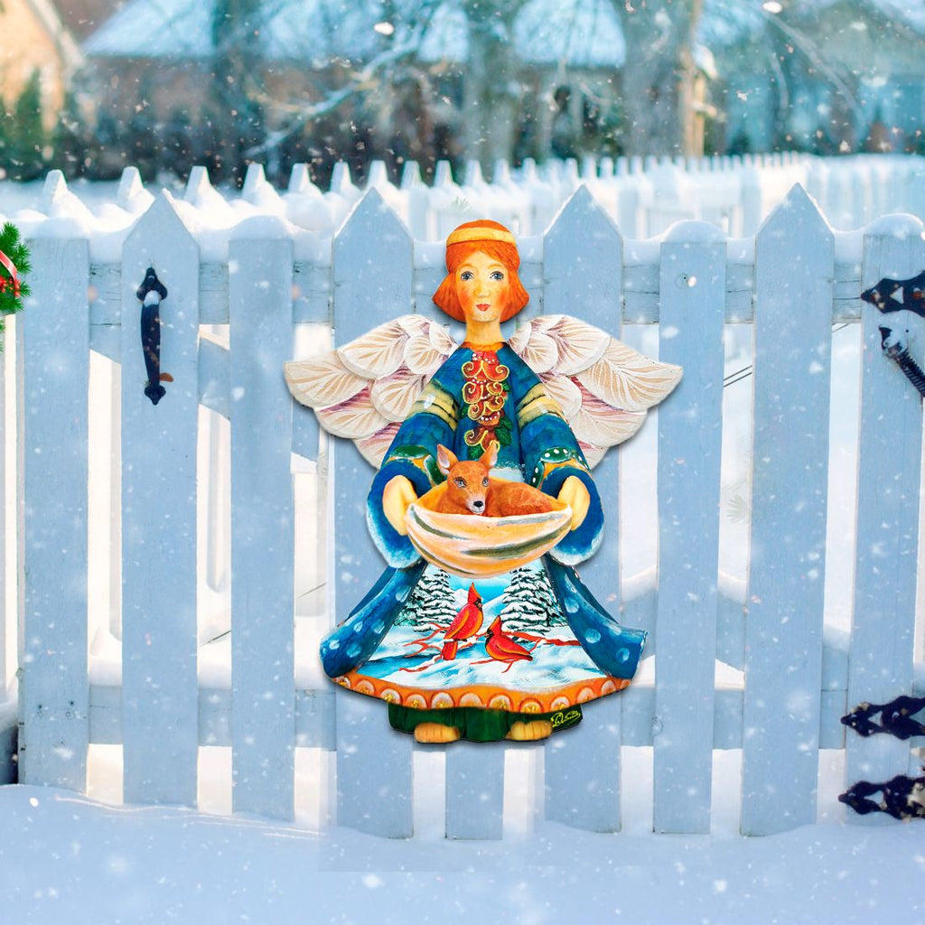 Guardian Angel Deer Nativity Door Decor by G. DeBrekht - Nativity Holiday Decor - 8152510H