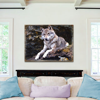 Wolf Art Wooden Wall Art by Nature Wonders - Nature Wildlife Decor - 95287B