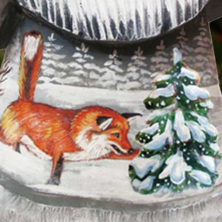 Santa Foxy Play Father Frost Hand-Painted WOODCARVED Figurine by G. DeBrekht - Wildlife Holiday Decor - 8215676 *** PRE-ORDER - Handmade Just for You! ***