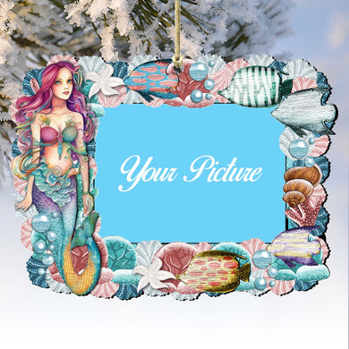 Mermaid Ornament Picture Frame Ornament for Photo by G. Debrekht - 8198514-4PF