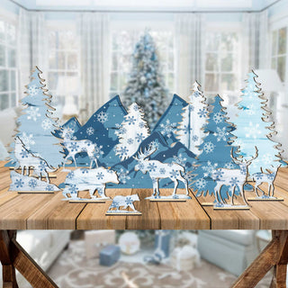 Winter Forest Village Set of 15 by G. DeBrekht - Christmas Decor - 852750-S15