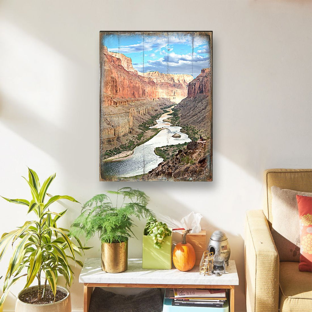 Canyon River Art Wooden Wall Art by Nature Wonders - Nature Wildlife Decor - 95279B