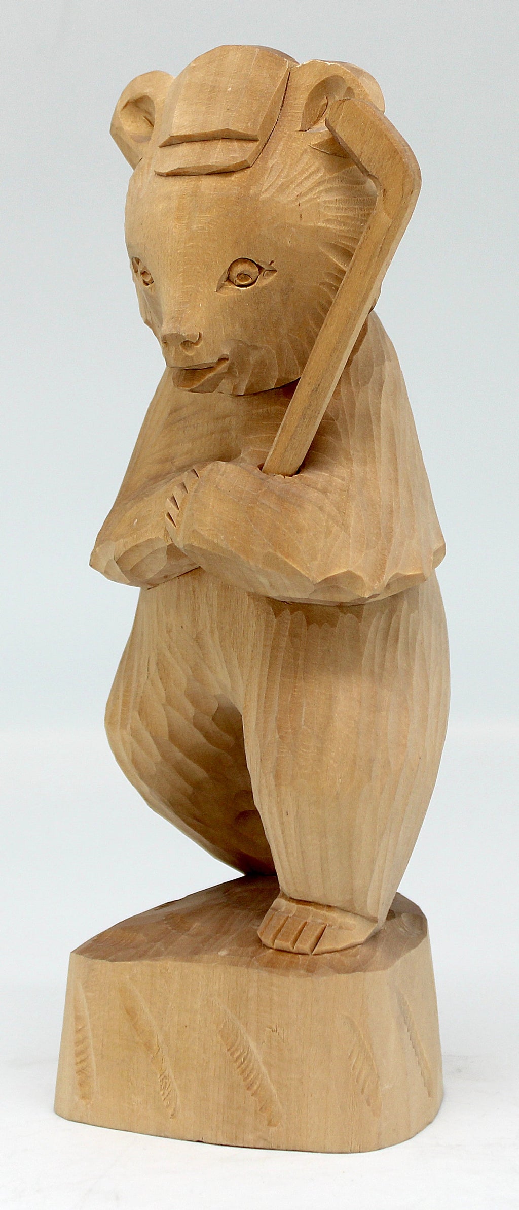 One-of-a-Kind Bear Golfer Wood carved Figurine 7