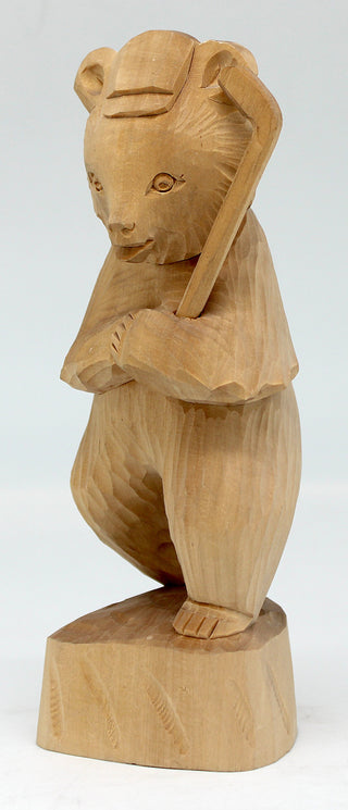 One-of-a-Kind Bear Golfer Wood carved Figurine 7