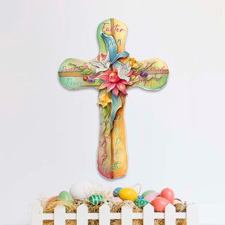 Easter Cross with Doves Holiday Door Decor by G. Debrekht - Easter Spring Decor - 8688167H