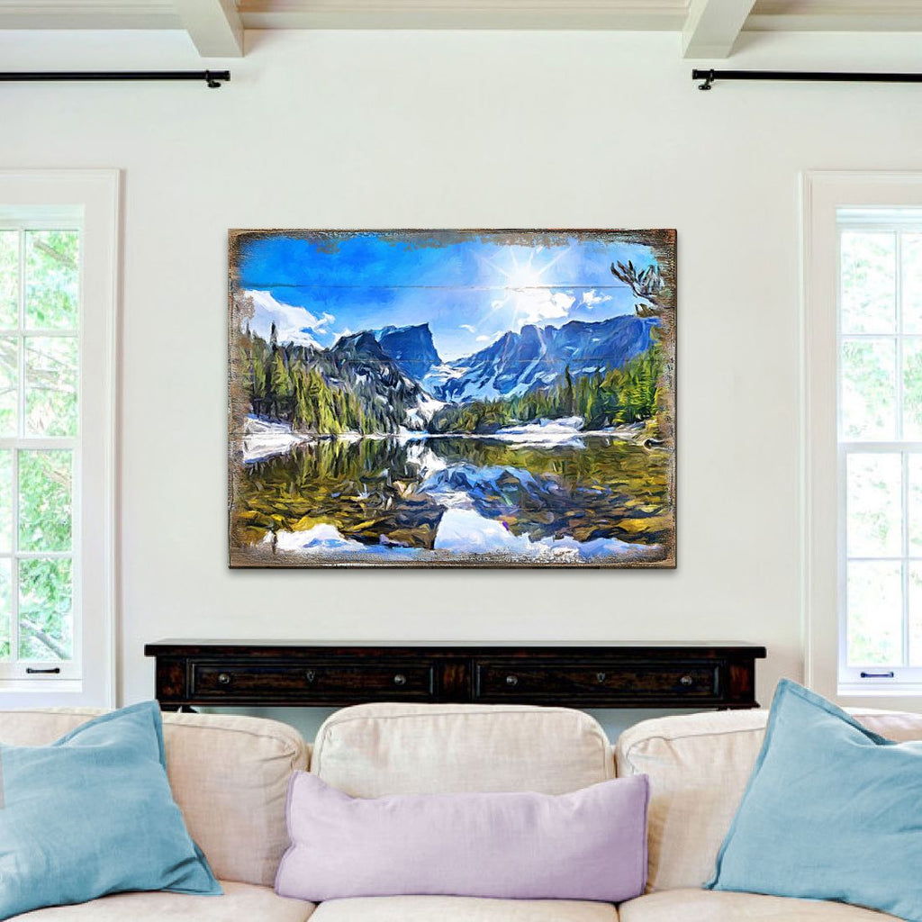 Forest Mountains Art Wooden Wall Art by Nature Wonders - Nature Wildlife Decor - 95237B